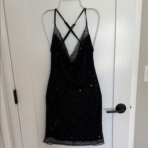 Dyspnea Paris Circa 2004 Black Sequin Mini Dress